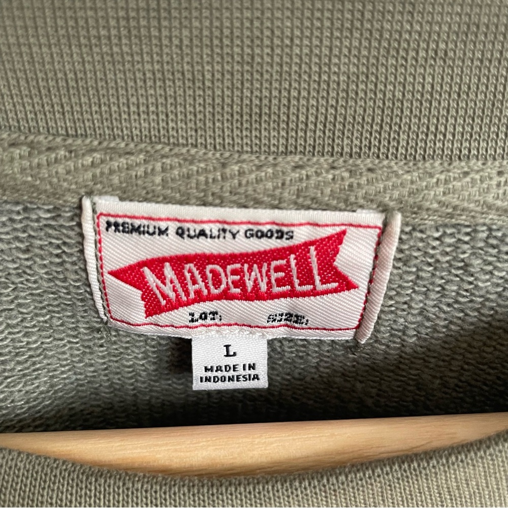 Madewell Men's Olive Crewneck Sweater - Picture 4 of 5